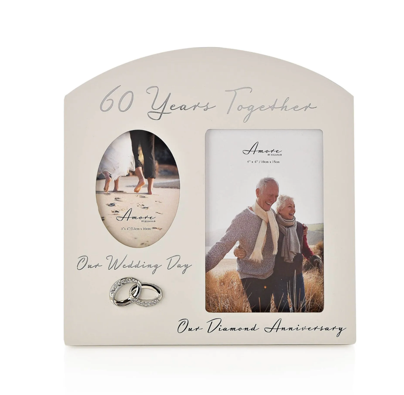 Amore Arched Double Frame 60TH Anniversary
