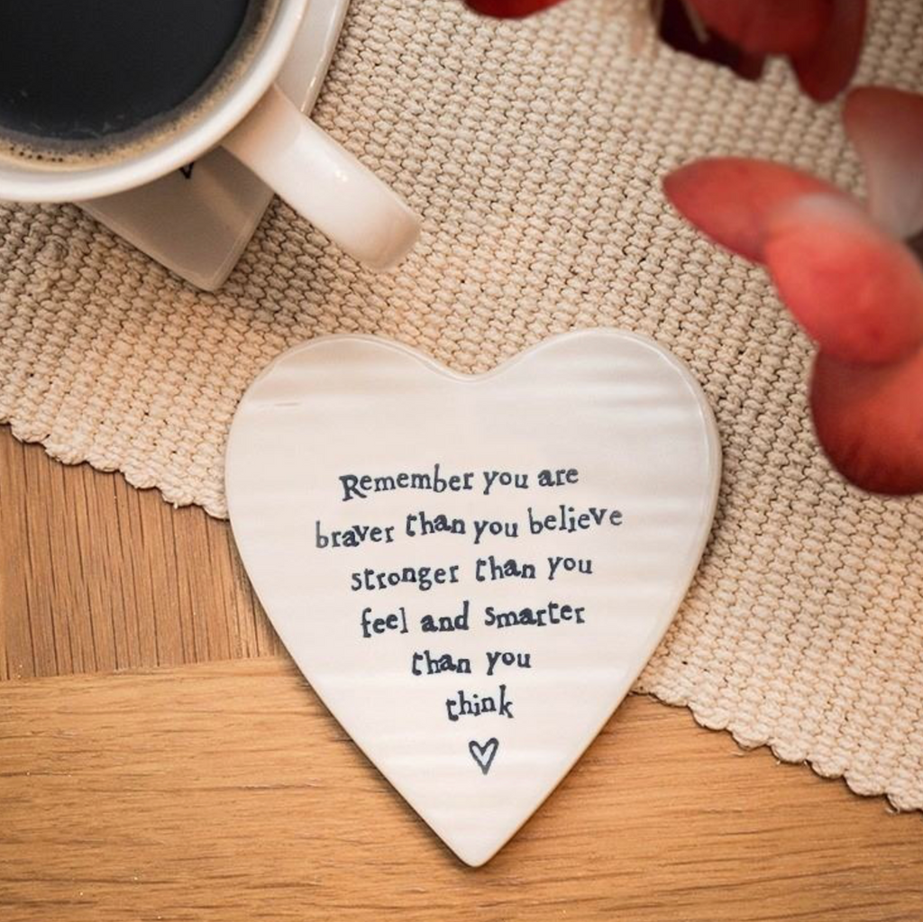 East of India Braver Than You Believe Porcelain Coaster