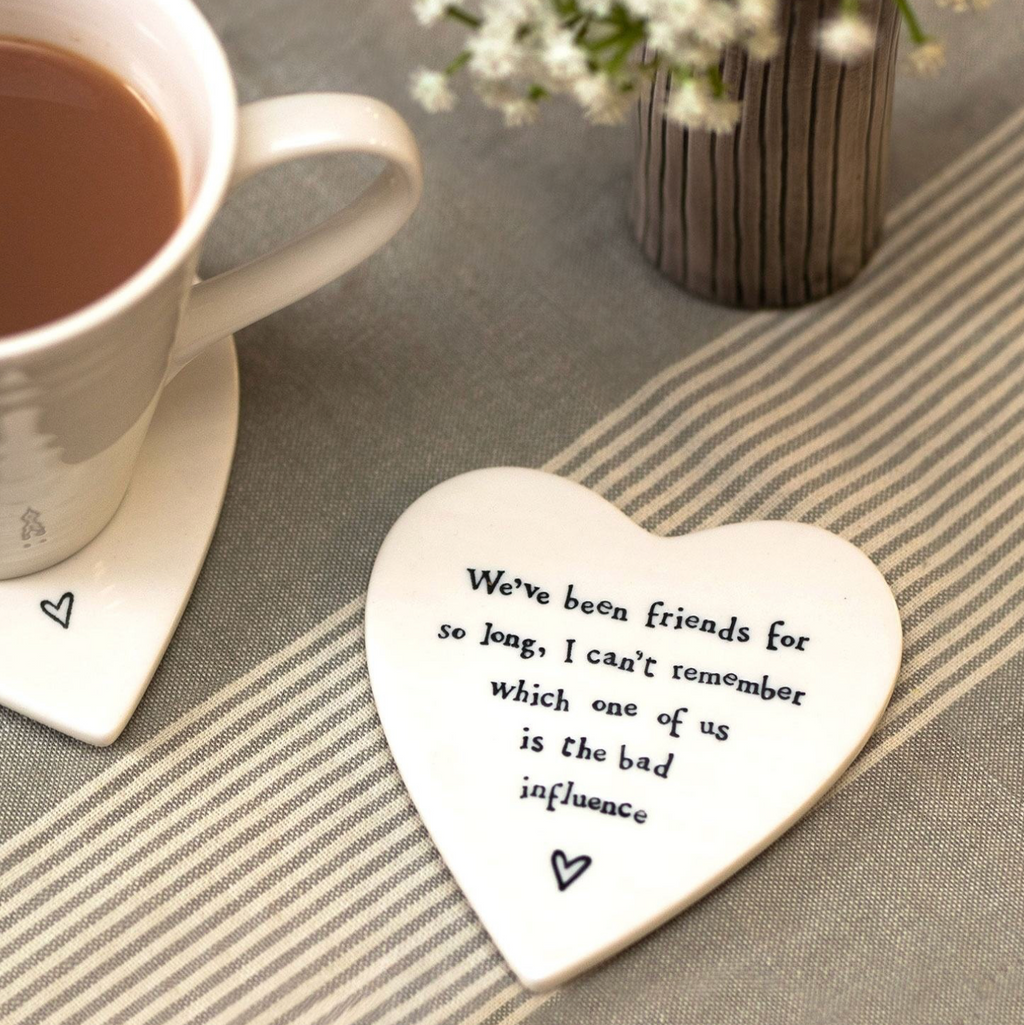 East of India ‘Bad Influence’ Heart Shaped Coaster