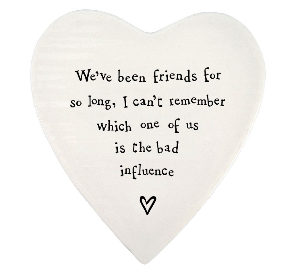 East of India ‘Bad Influence’ Heart Shaped Coaster