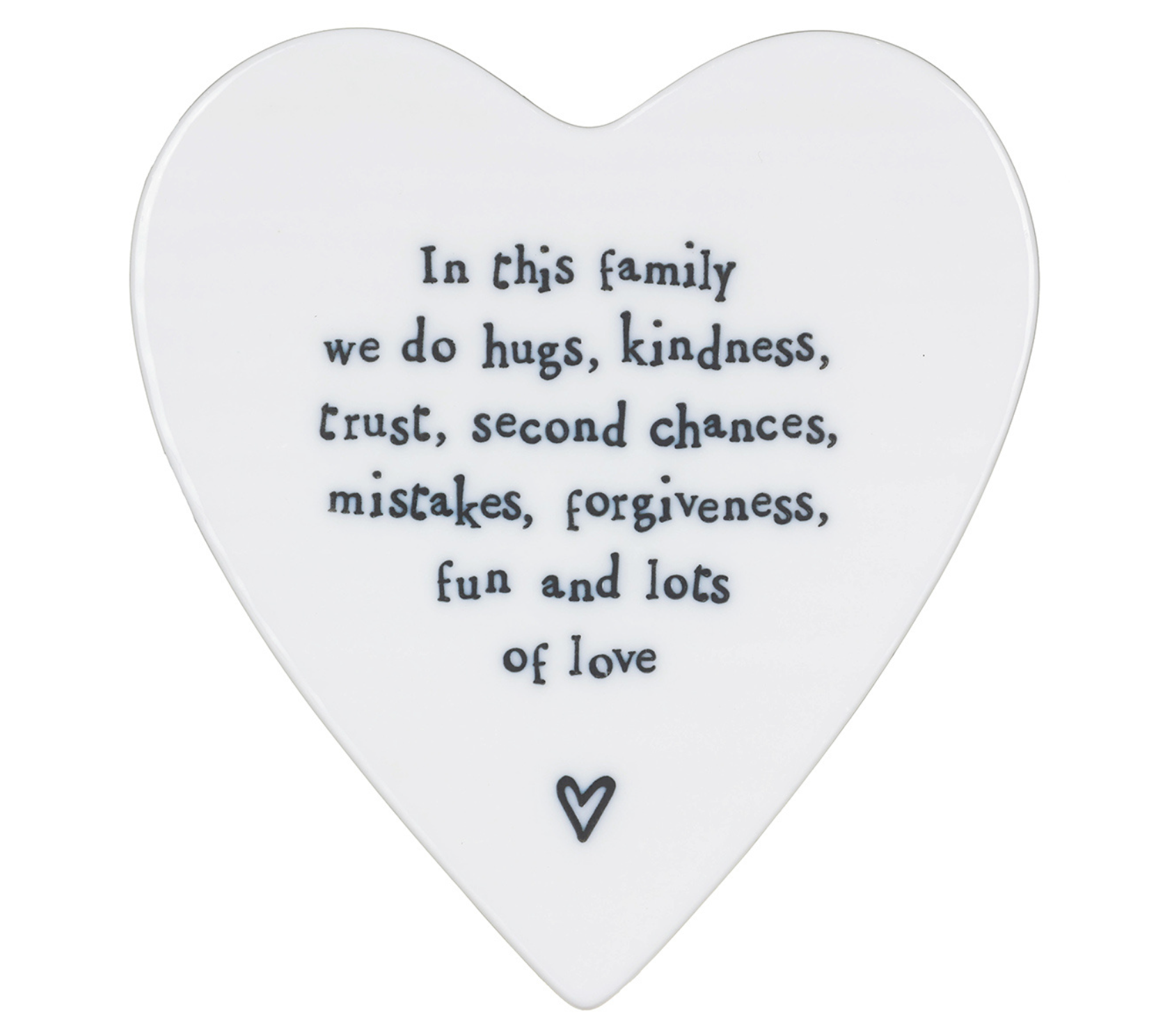 East of India ‘In This Family We Do Hugs’ Porcelain Coaster