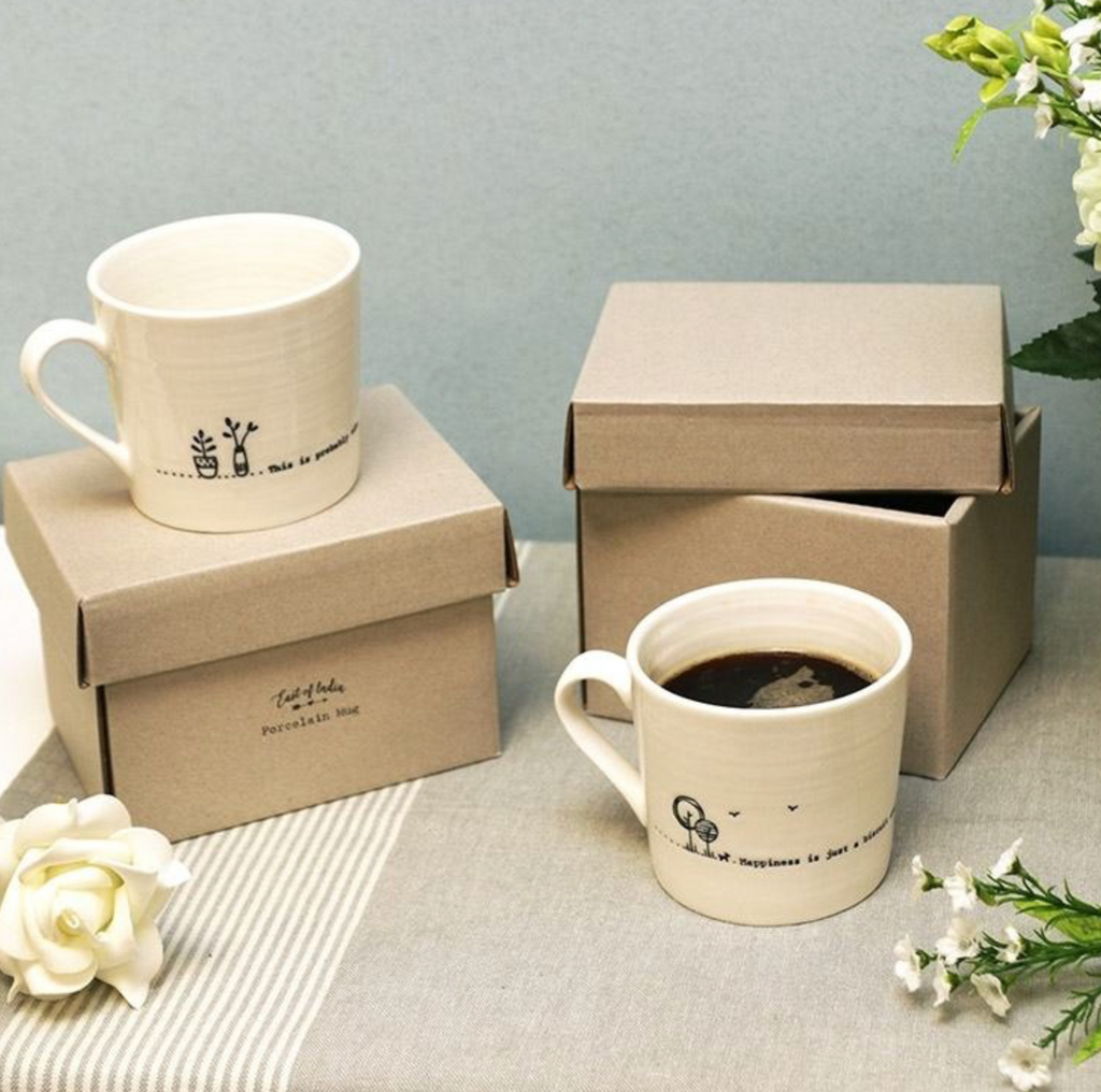 East of India Just a Biscuit Away ‘Wobbly’ Porcelain Boxed Mug