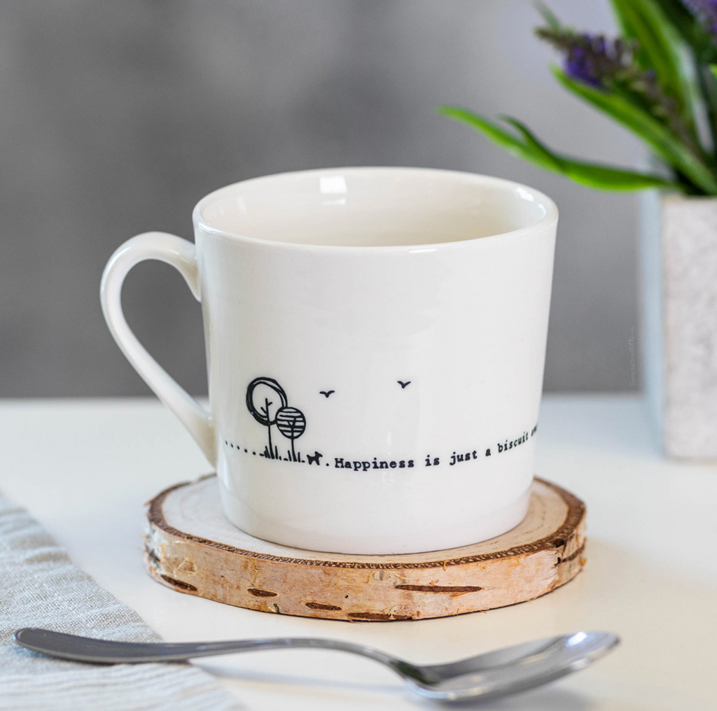 East of India Just a Biscuit Away ‘Wobbly’ Porcelain Boxed Mug