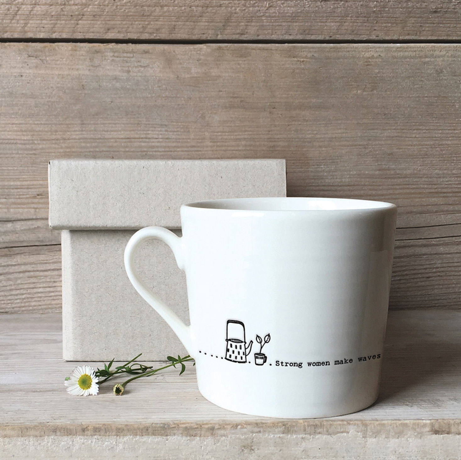 East of India ‘Strong Women Make Waves’ Boxed Wobbly Porcelain Mug