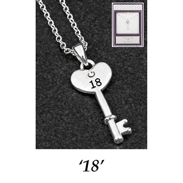 Silver Plated Key Pendant 18th