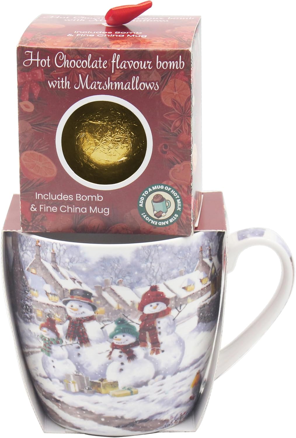 Snowmen Breakfast Mug with Chocolate Bomb Gift Set for Hot Drinks
