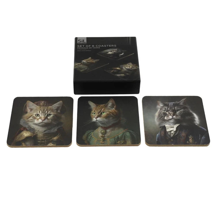 Vintage Cat Coasters | Set of 6