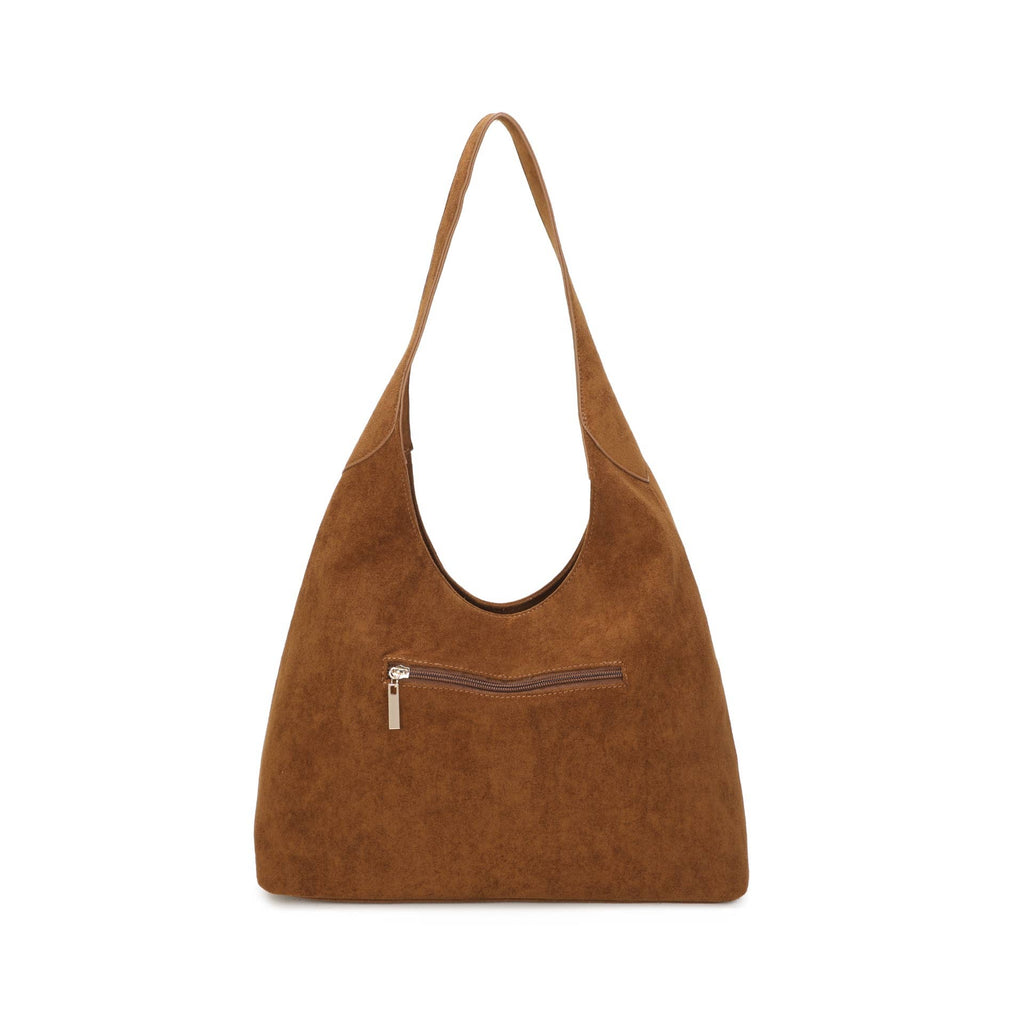 JM1709 Faux Suede Slouchy Hobo Shoulder Bag: Coffee