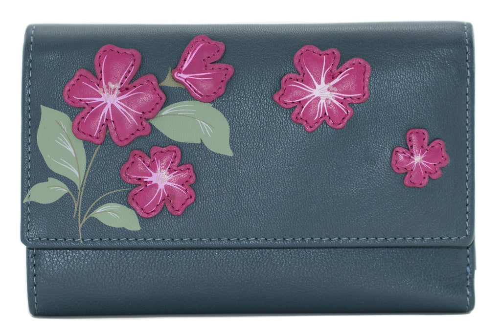 Sakura Large Tri fold purse - 3676 28: Grey