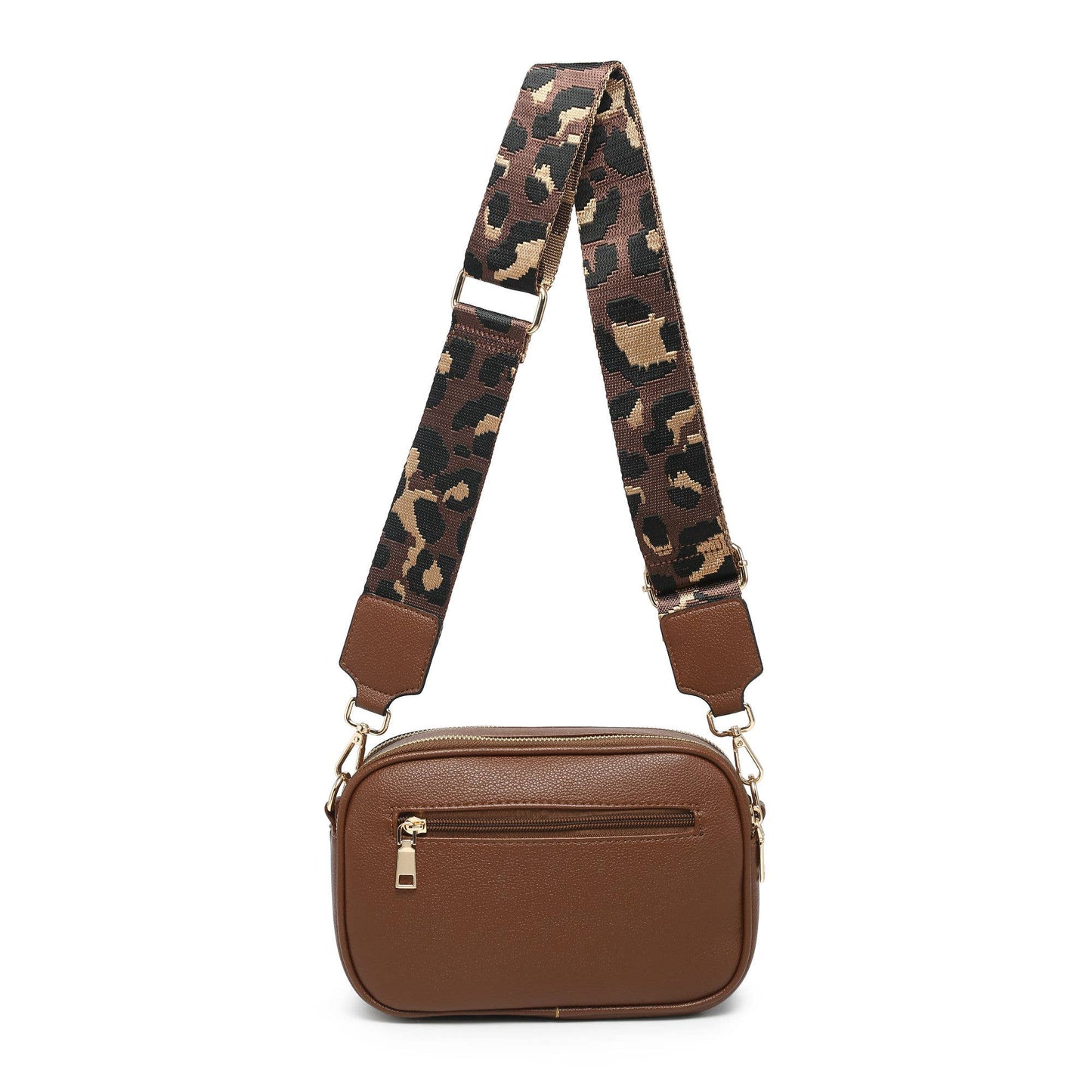 CD21-0352 Cross Body Handbag with double zip top sections: Beige