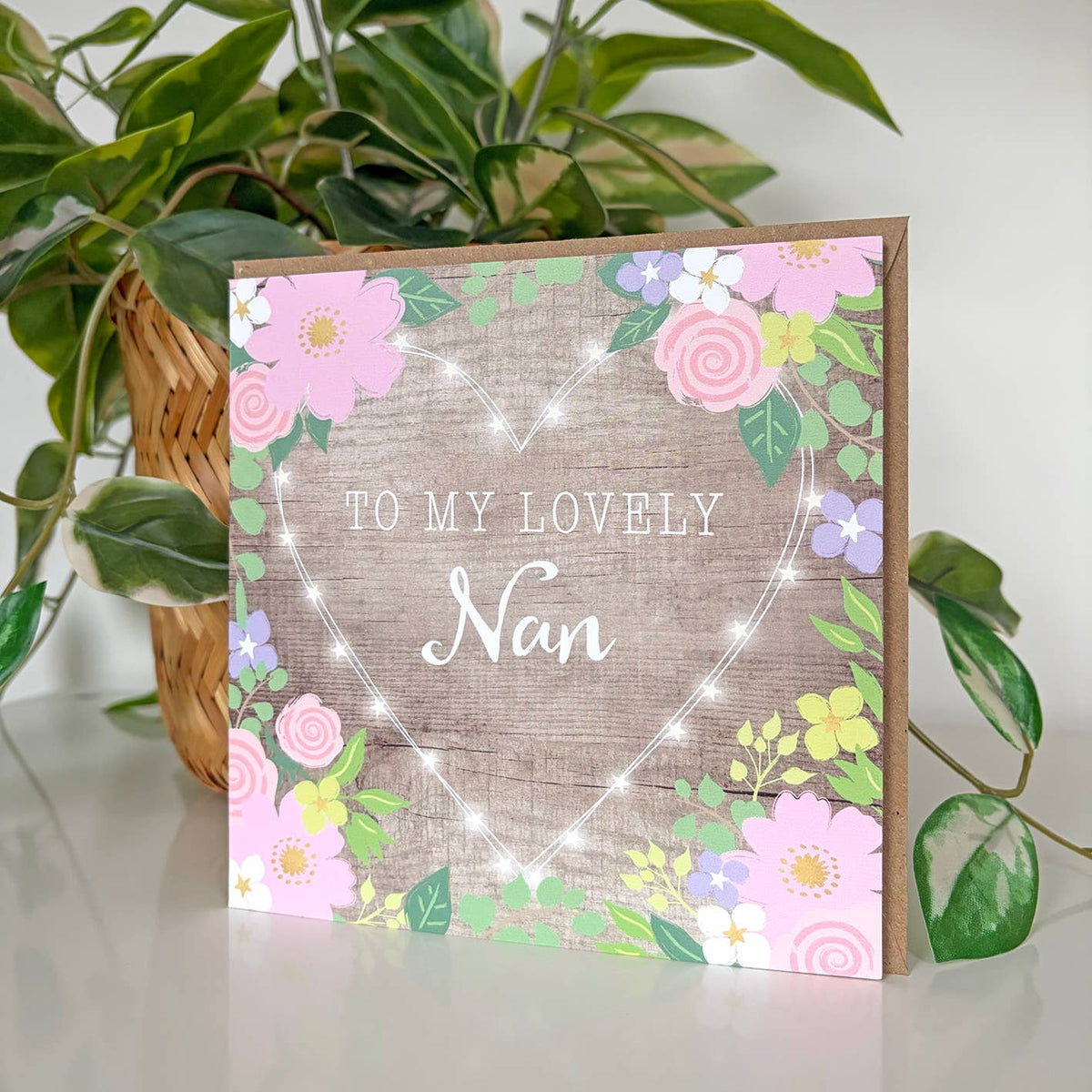 Fairy Lights Heart Lovely Nan