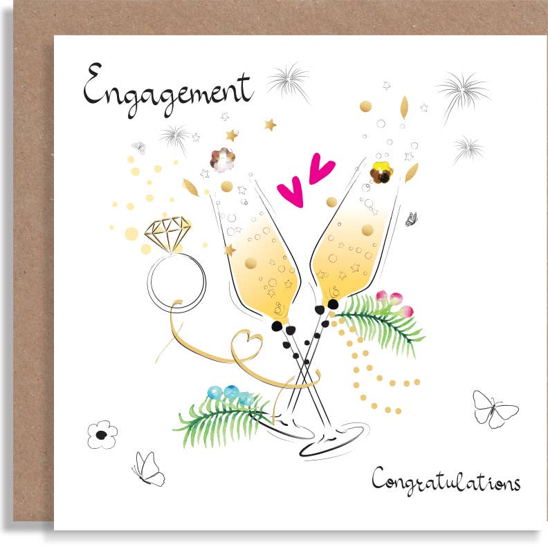 R34 Engagement  Hand-Finished Sequin Card