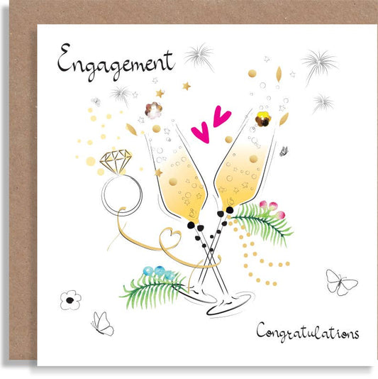 R34 Engagement  Hand-Finished Sequin Card