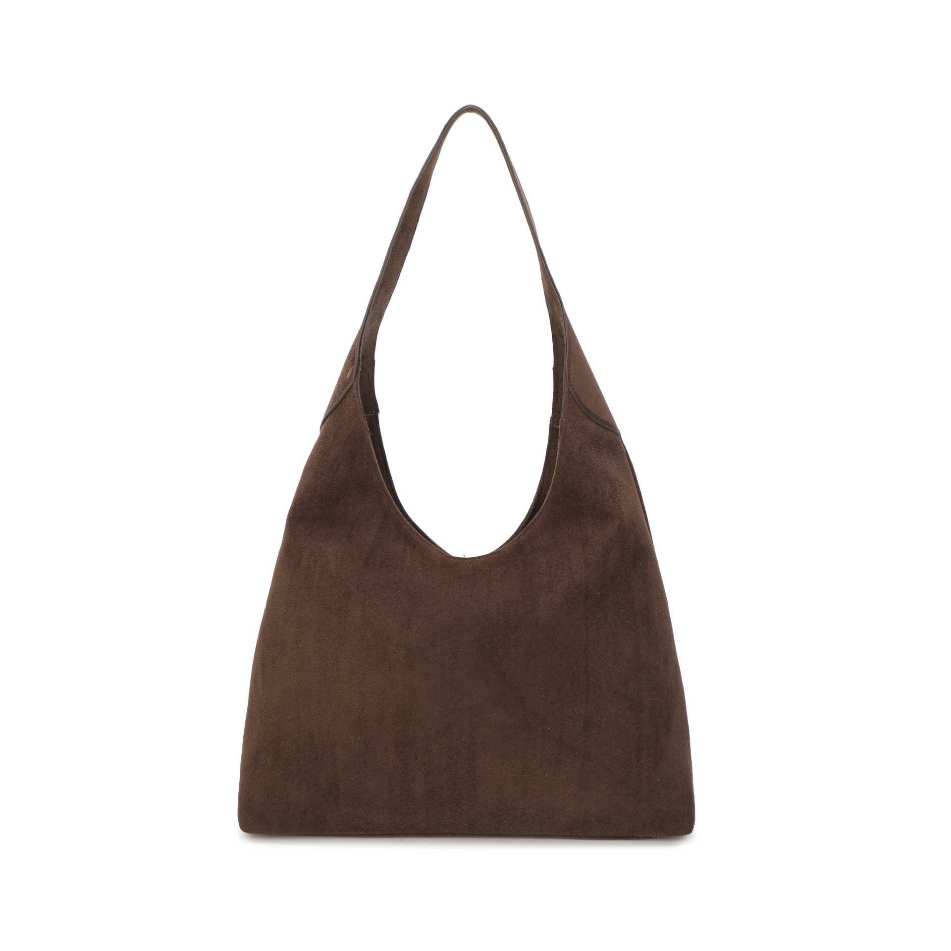 JM1709 Faux Suede Slouchy Hobo Shoulder Bag: Coffee