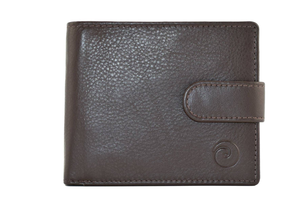 Origin Tab Wallet with Zipped Tray Coin Pocket: Brown