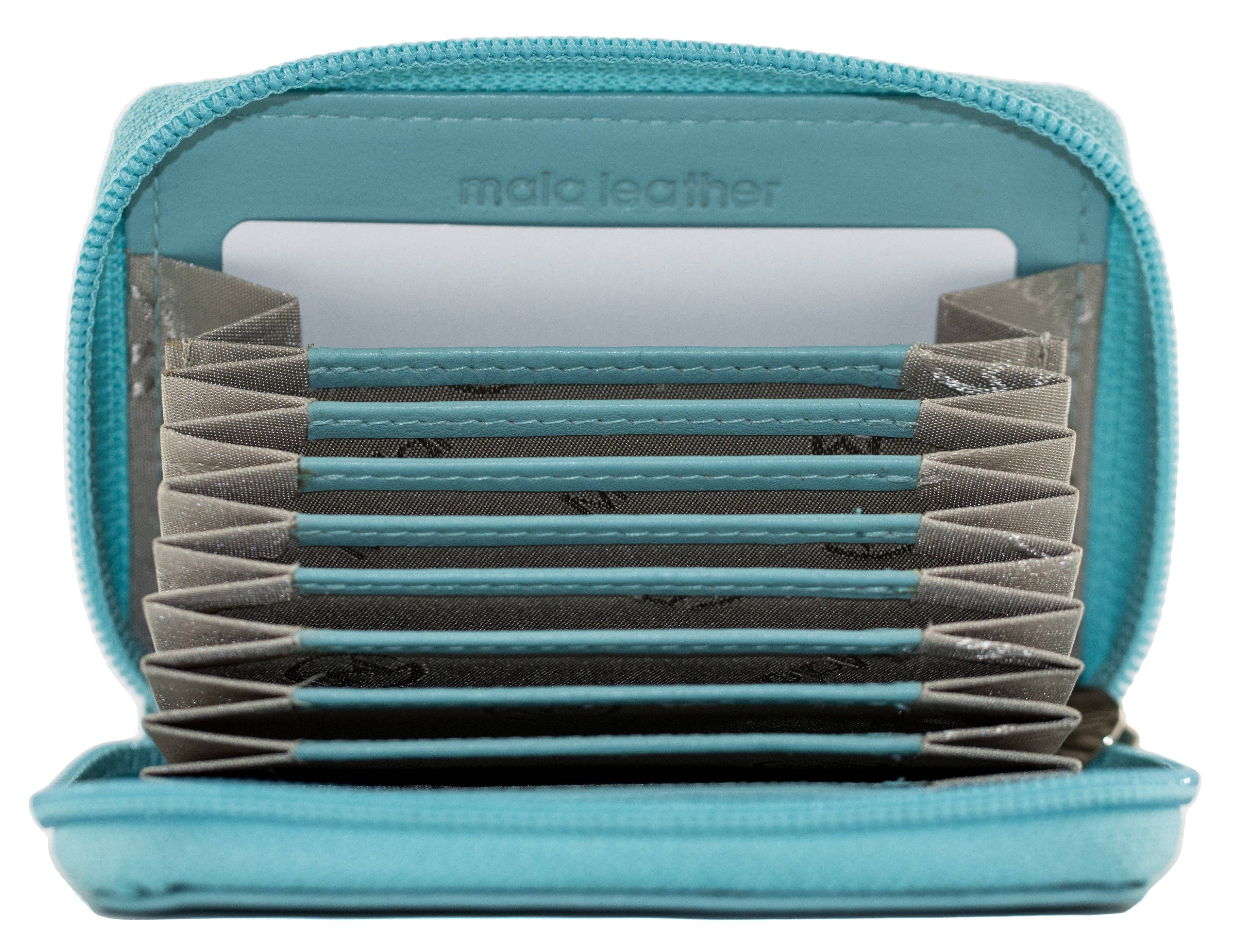 Origin Plain Leather Concertina Zip Around Card Wallet - 5 552: Black