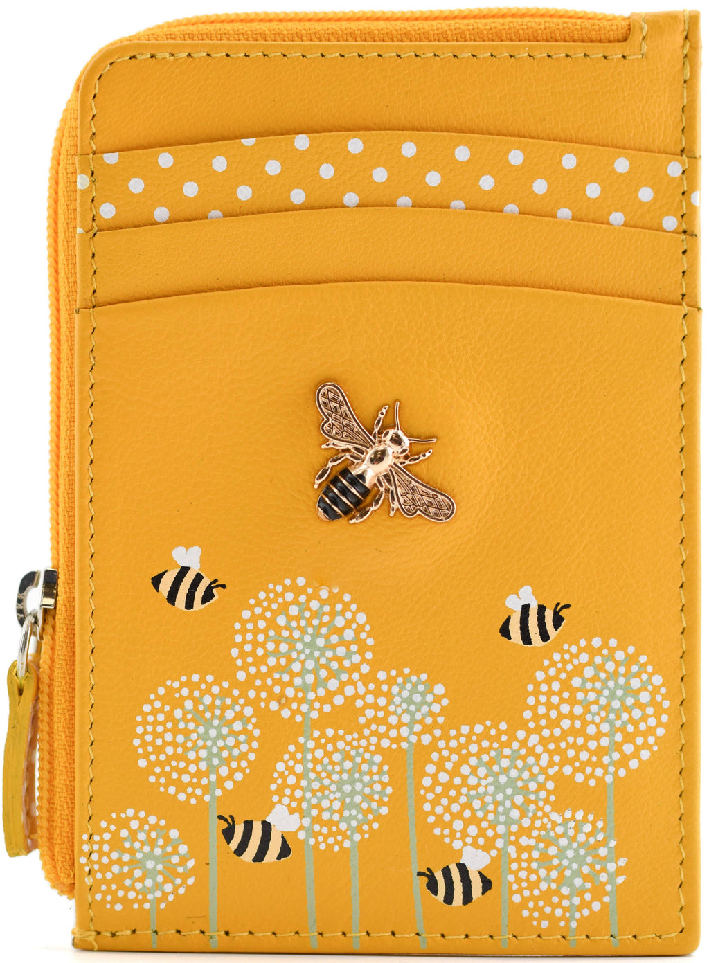 Moonflower Card and Coin Bee Purse: Yellow