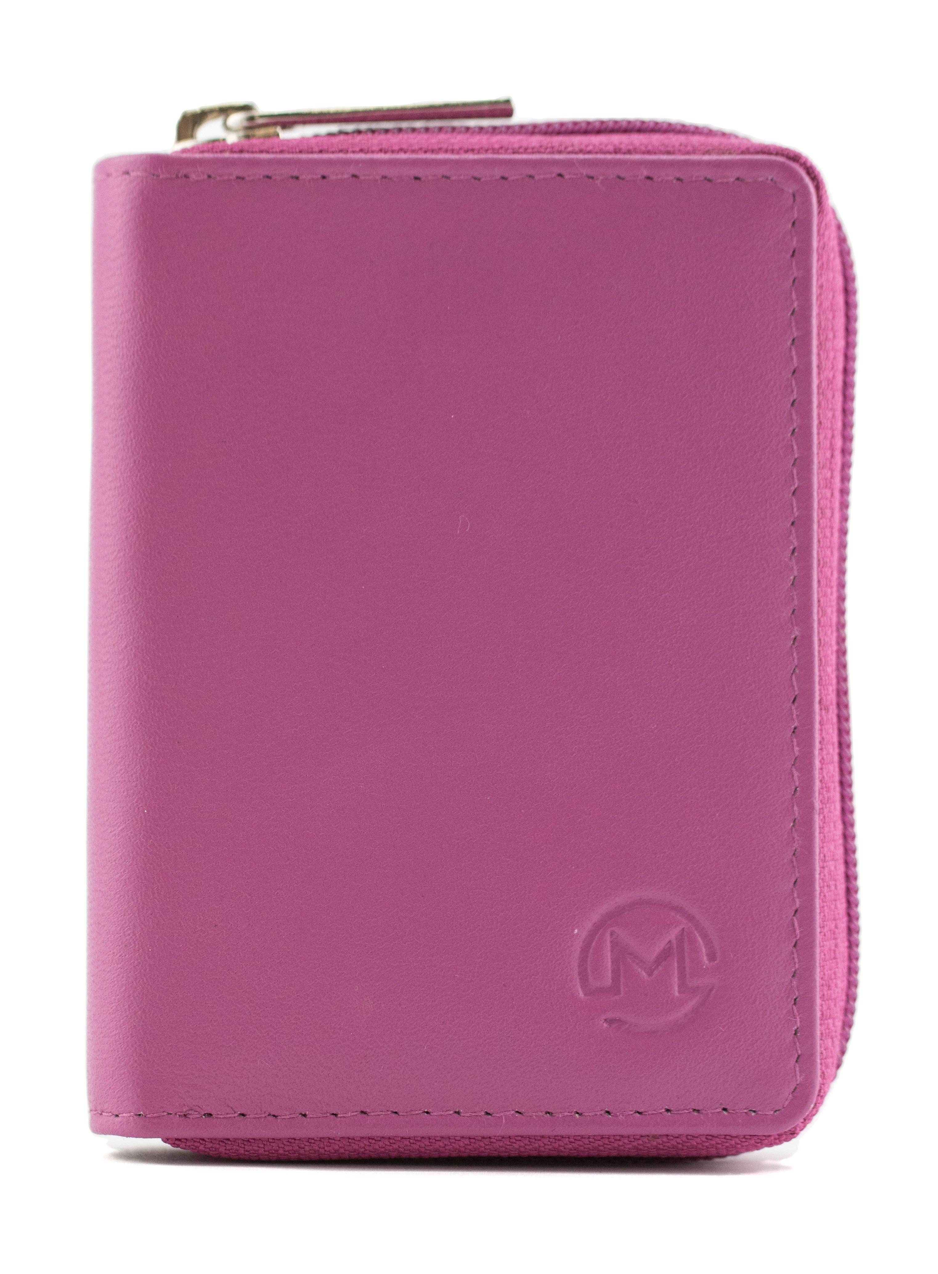 Origin Plain Leather Concertina Zip Around Card Wallet - 5 552: Black
