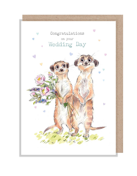 Wedding  card - Meerkats - WWE030