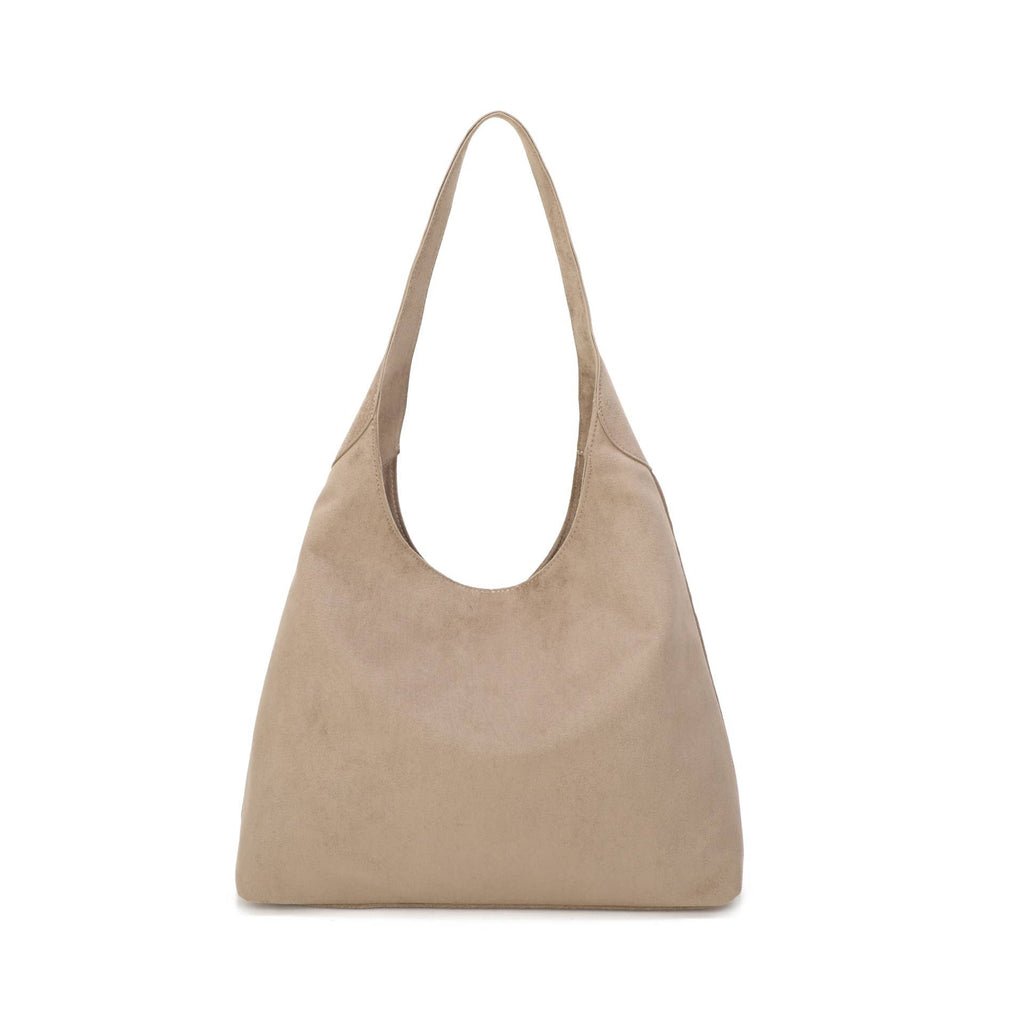 JM1709 Faux Suede Slouchy Hobo Shoulder Bag: Coffee