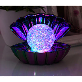 Black Pearl - Colour LED Clam with Glitter Pearl