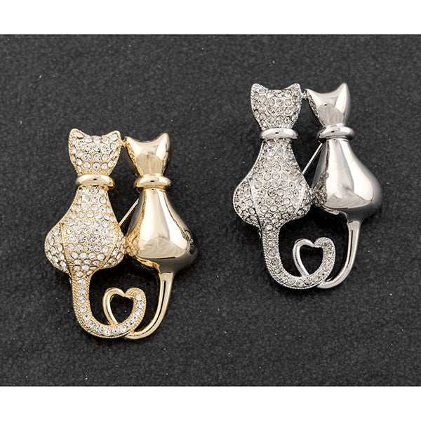 Loving Cats Brooch