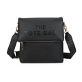JM1666 Structured Flap Crossbody Bag: Black
