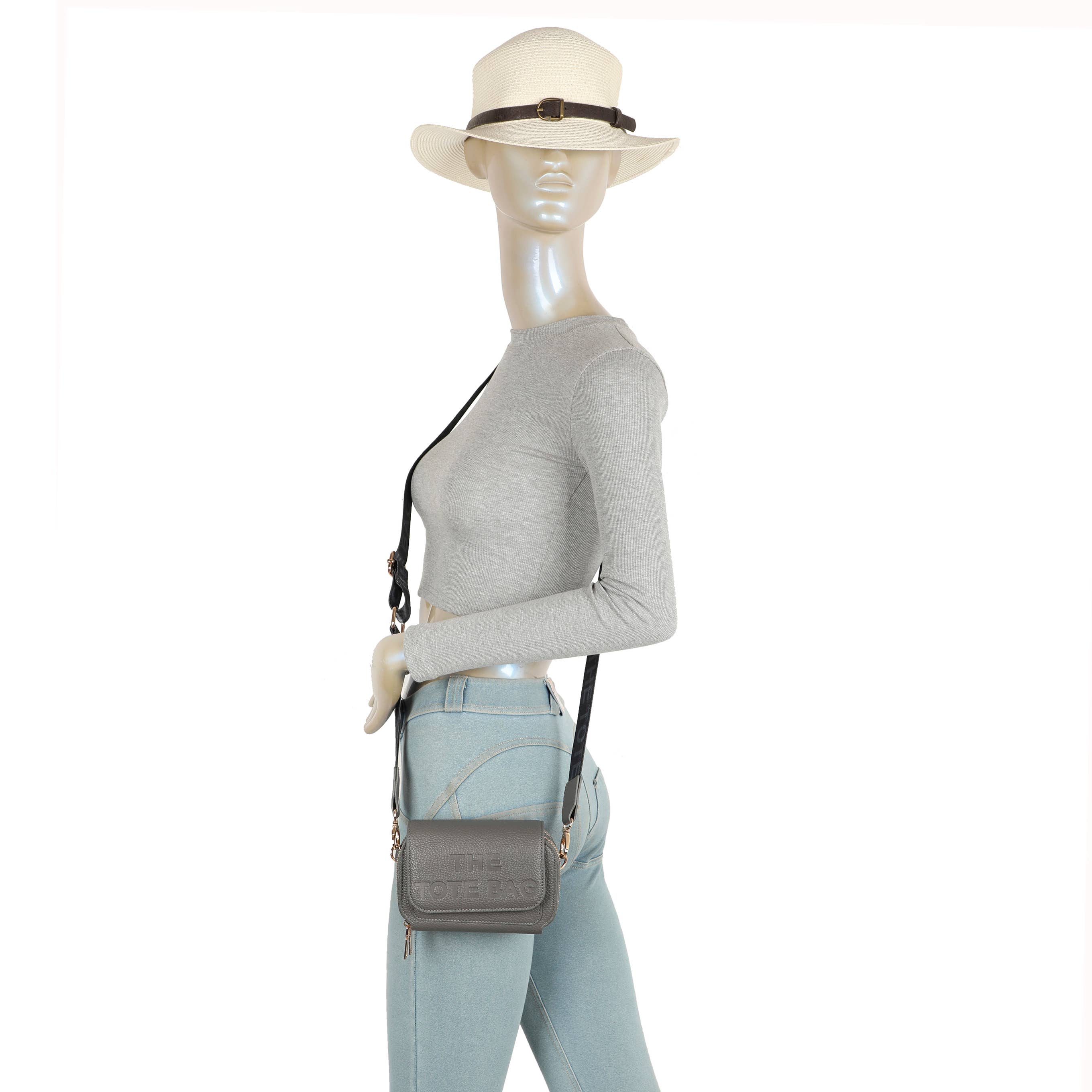 JM1762 Compact Crossbody Phone Bag with Built-in Wallet: Beige