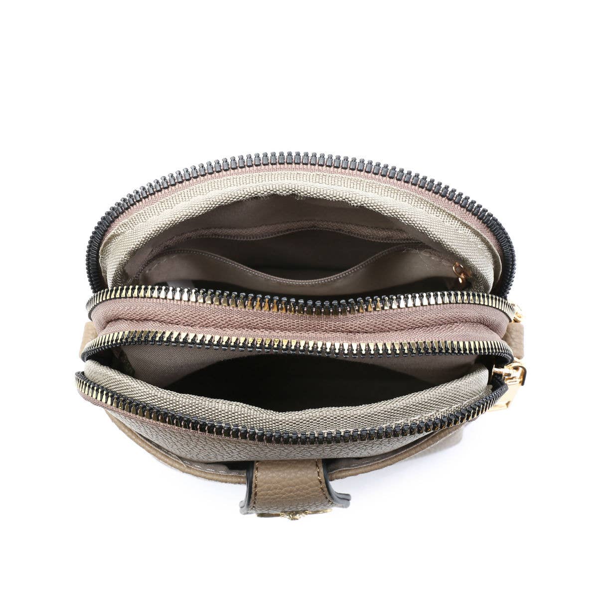 B23001 Bee Cross Body Handbag with double zip top sections: Pink