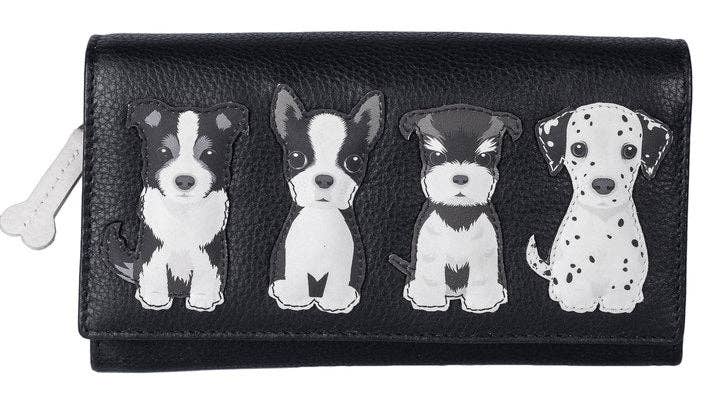Best Friends Sitting Dogs Matinee Purse RFID - 3508 65: Black