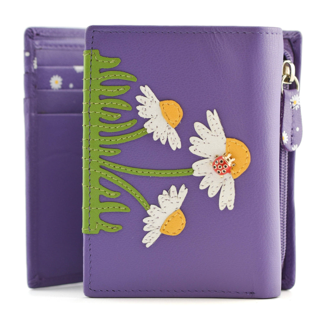 Peony Tri Fold Purse: Purple