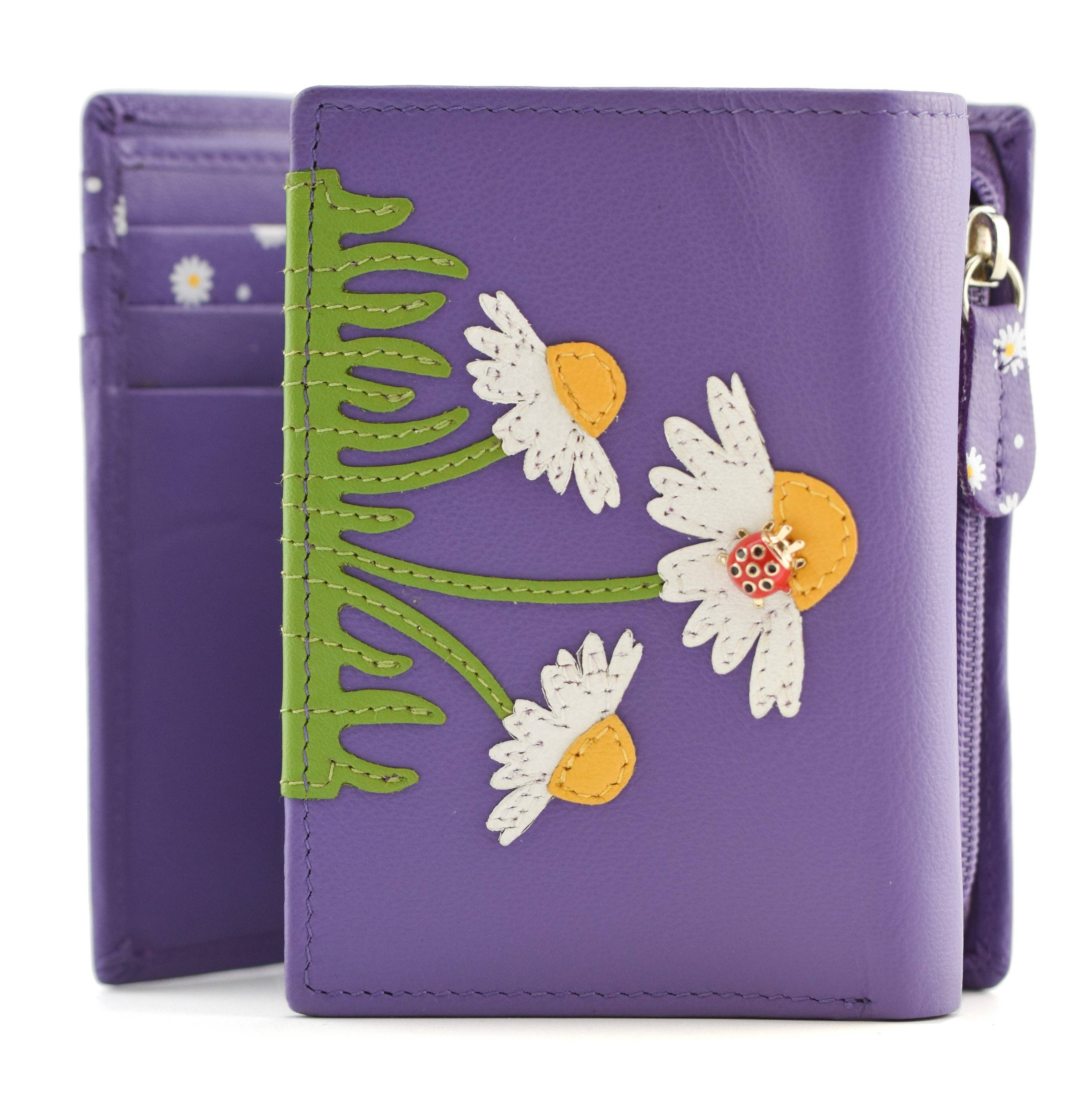 Peony Tri Fold Purse: Purple