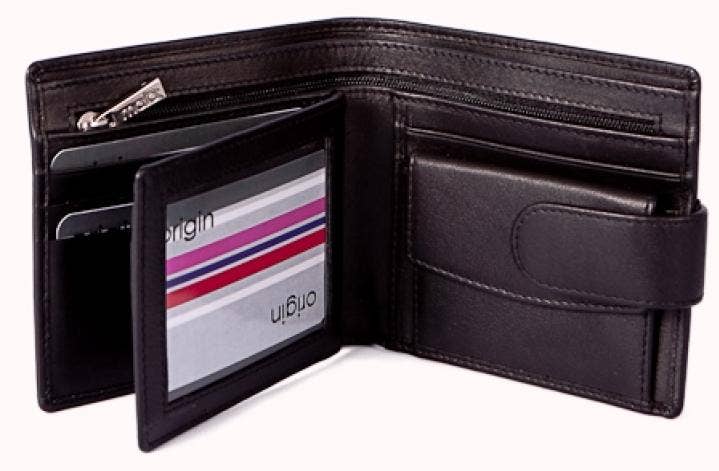 Origin Tab Wallet with Coin Pocket & RFID Protection: Black