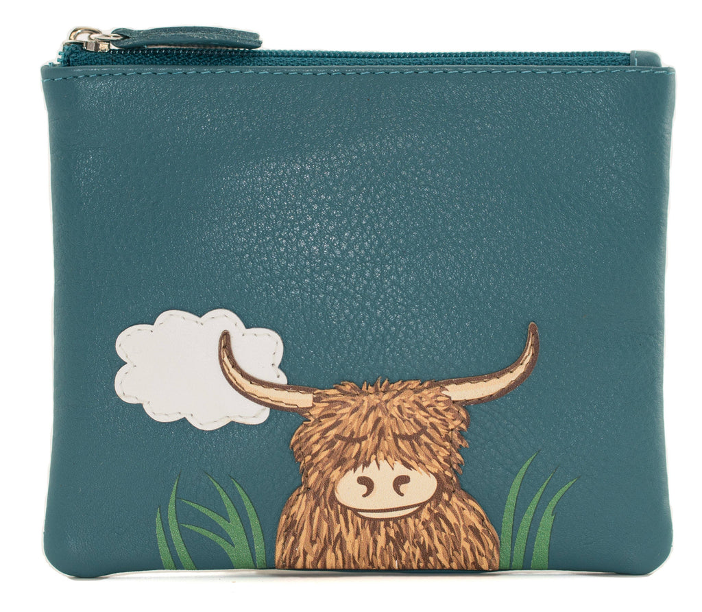 Bella Highland Cow Coin Purse RFID - 4206 33: Teal