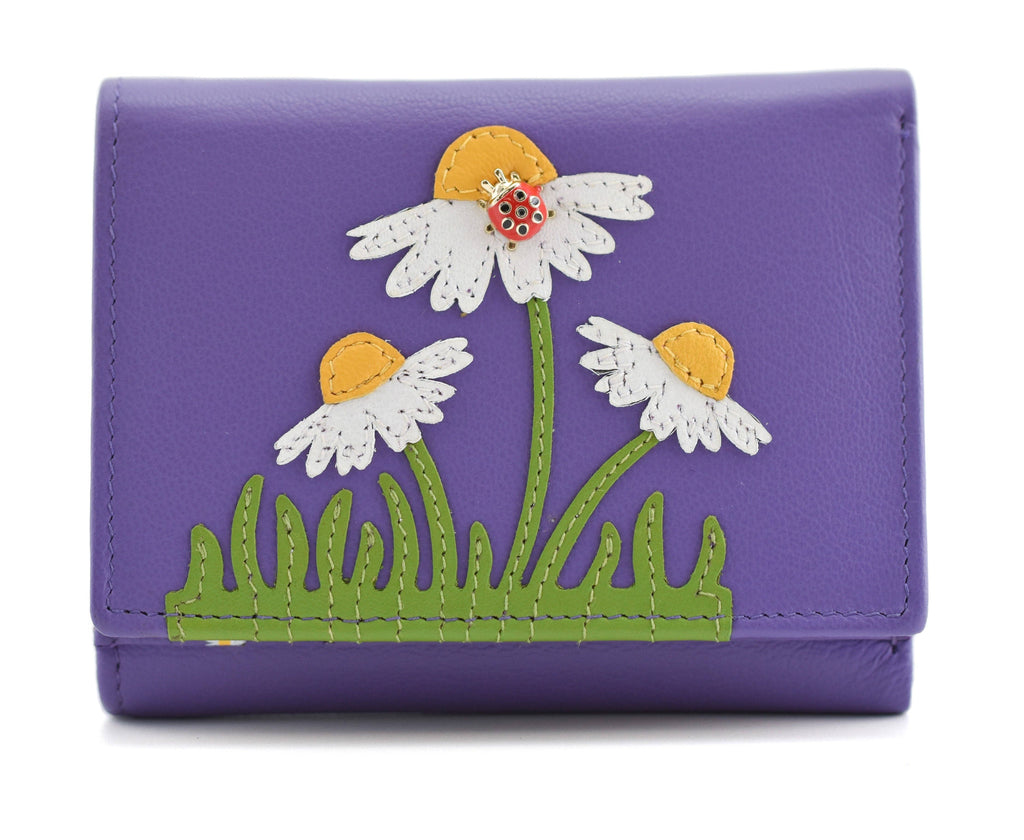 Peony Tri Fold Purse: Purple
