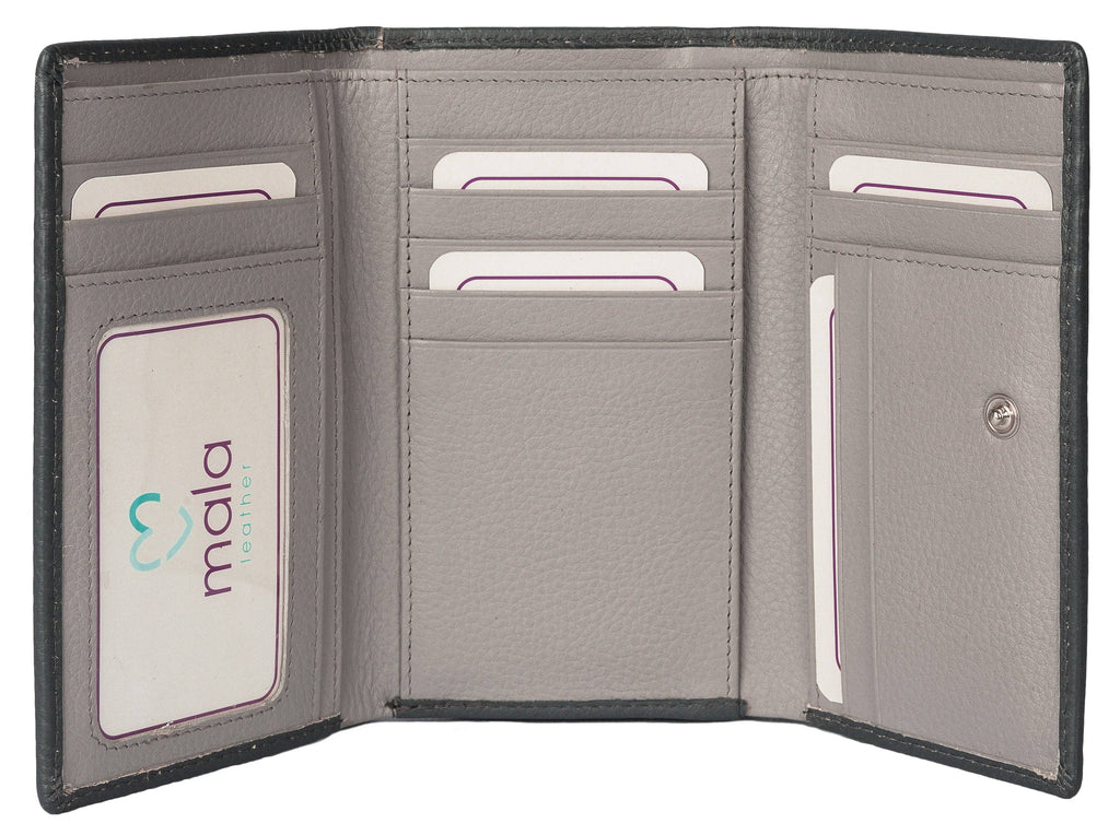 Best Friends Sitting Dogs Tri Fold Purse RFID - 3509 65: Black