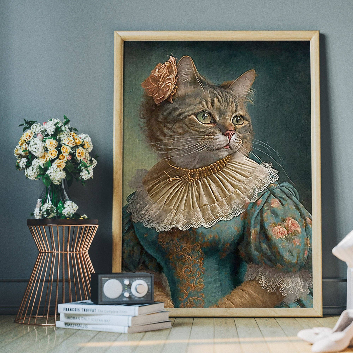 Tabby Cat Animal Head Print: Matte / 8 ¼ x 11 ¾ in | 21x30 cm