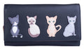 Best Friends Sitting Cats Matinee Purse RFID - 3528 65: Black / Large