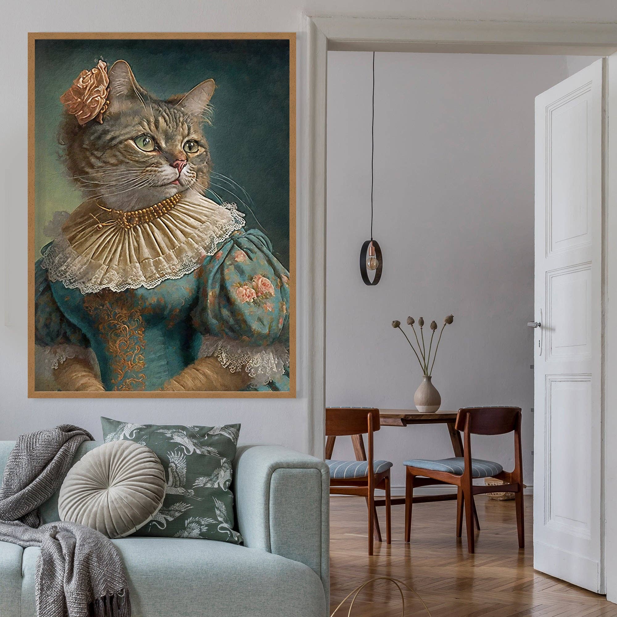 Tabby Cat Animal Head Print: Matte / 8 ¼ x 11 ¾ in | 21x30 cm