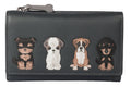 Best Friends Sitting Dogs Tri Fold Purse RFID - 3509 65: Grey