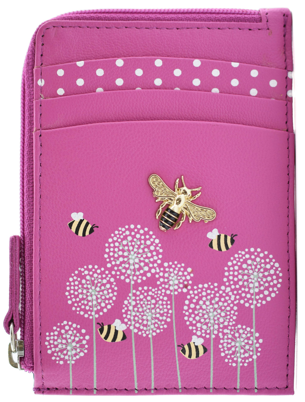 Moonflower Card and Coin Bee Purse: Grey