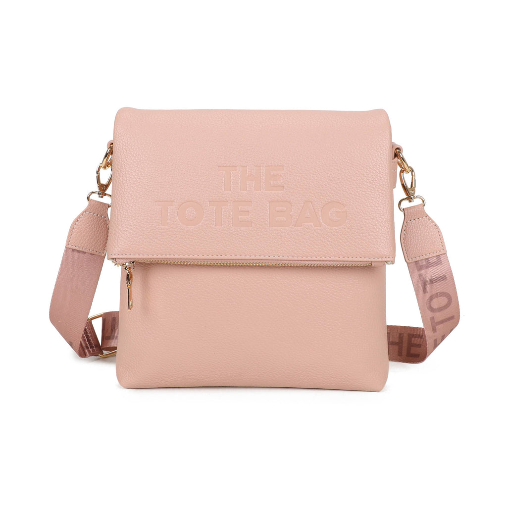 JM1666 Structured Flap Crossbody Bag: Pink