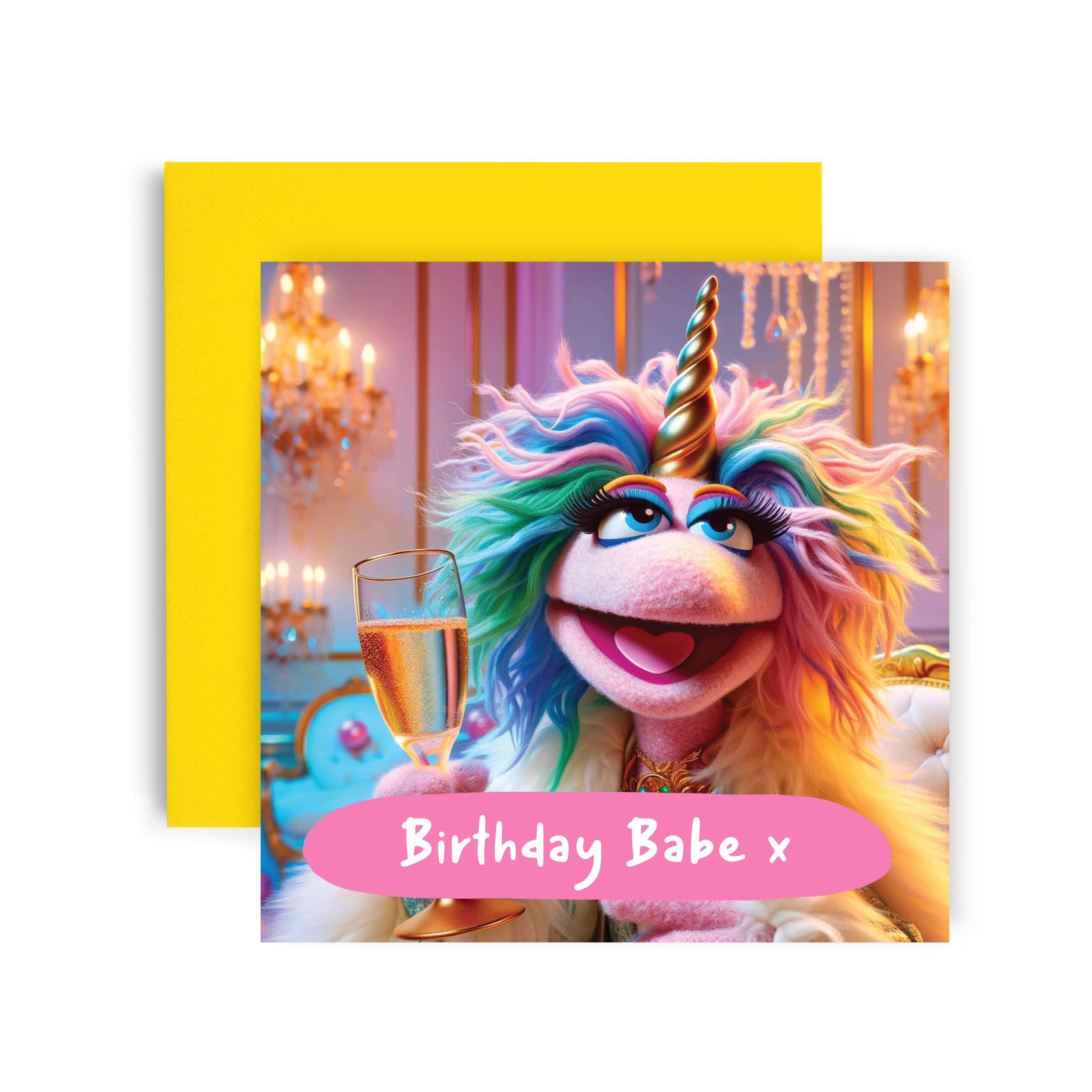 Unicorn Babe Happy Birthday Card
