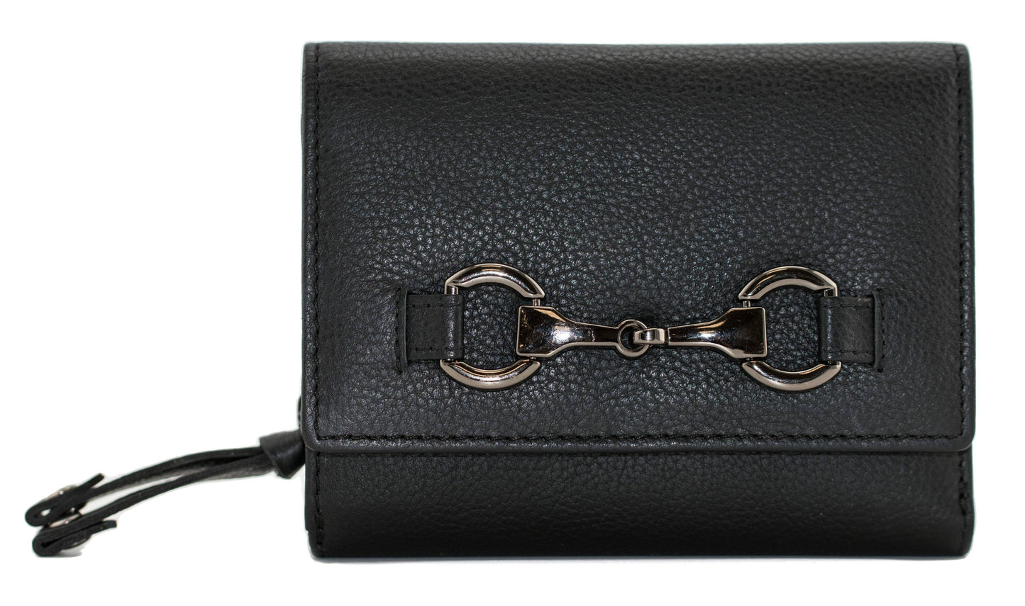 Steed Black Tri Fold Purse - 3679 57