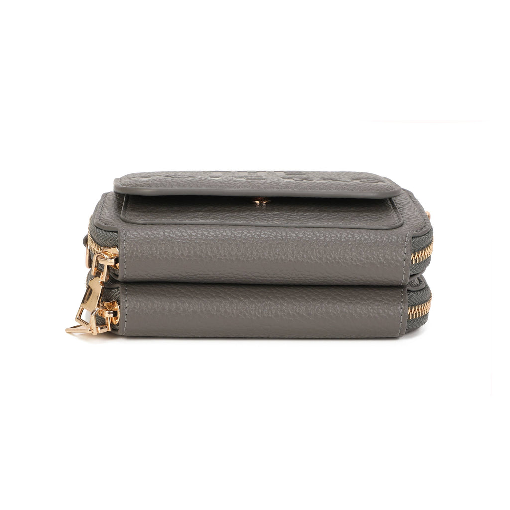 JM1762 Compact Crossbody Phone Bag with Built-in Wallet: Wine