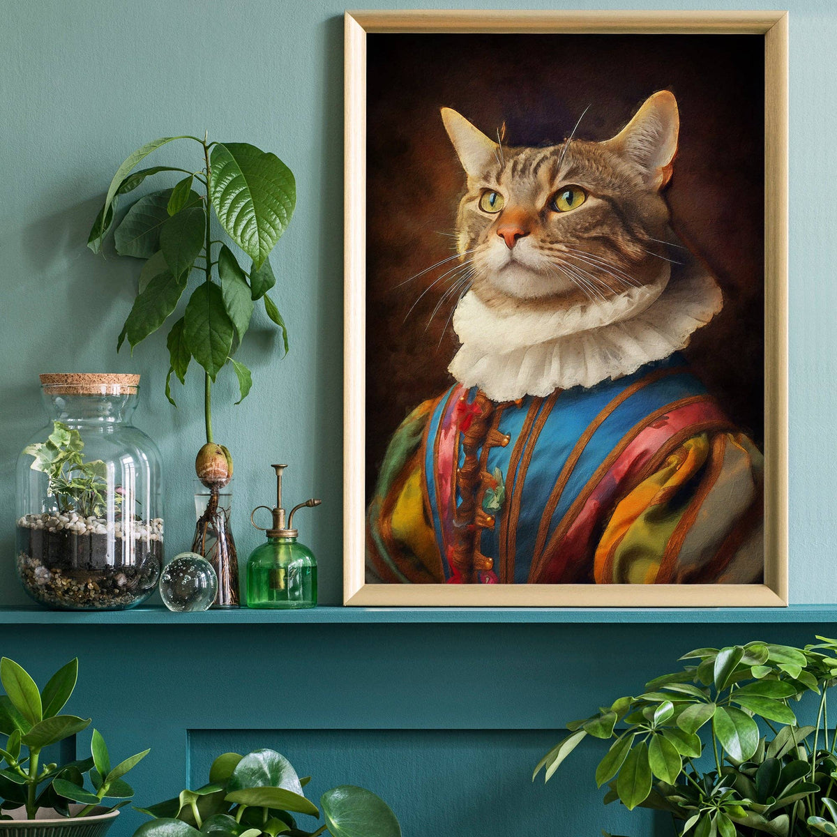 Rainbow Cat Animal Portrait Print: Matte / 8 ¼ x 11 ¾ in | 21x30 cm