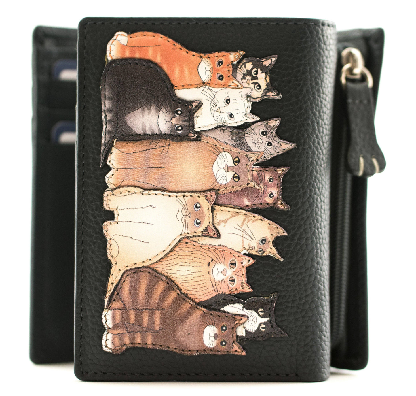 The Meowfia Leather Tri fold Purse - 51 3707