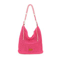 F9087 Crochet Hobo Bag with Rope Handle Detail: Rose