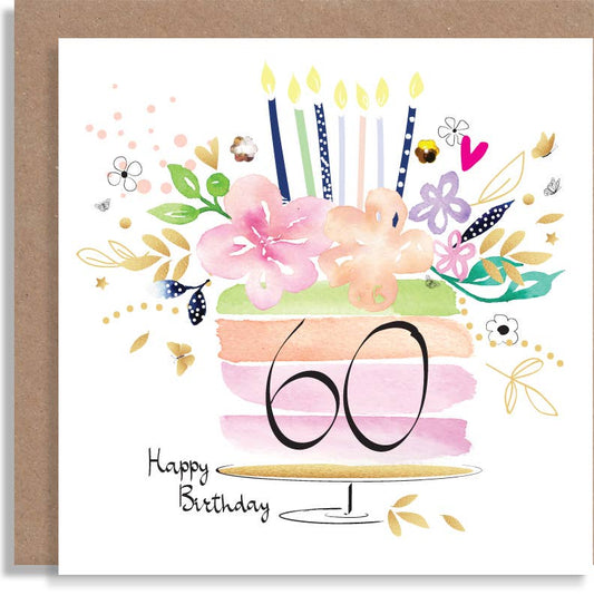 W21 Birthday 60 Birthday Hand-Finished Sequin Card
