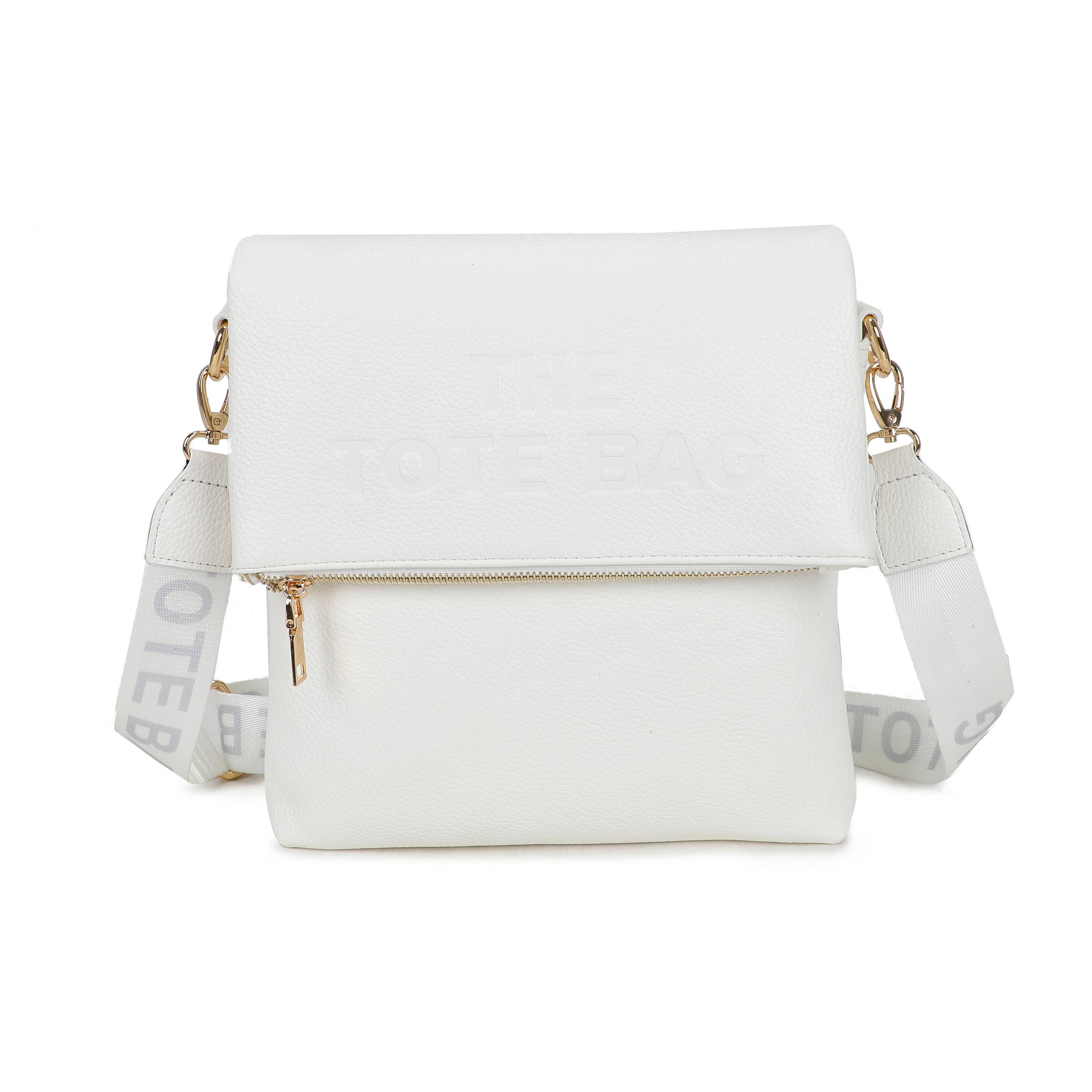 JM1666 Structured Flap Crossbody Bag: Black